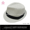 promotional cheap Men White Fedora Hat